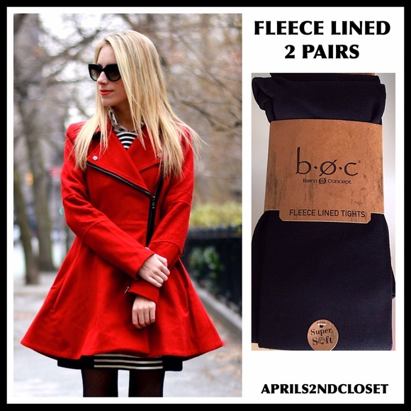B.O.C. 2 BLACK FLEECE LINED TIGHTS A2C - Picture 3 of 16